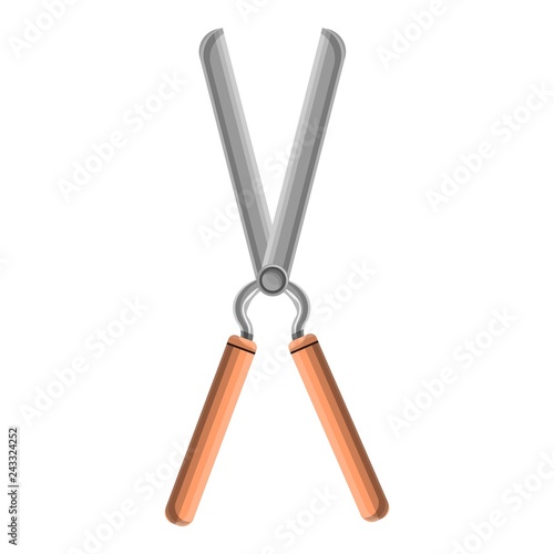 Garden scissors icon. Cartoon of garden scissors vector icon for web design isolated on white background