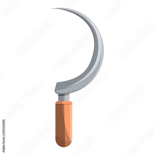 Sickle icon. Cartoon of sickle vector icon for web design isolated on white background