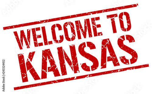 welcome to Kansas stamp