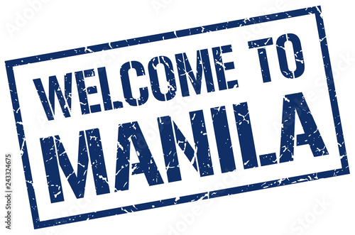welcome to Manila stamp
