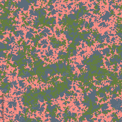 UFO camouflage of various shades of blue, green and pink colors