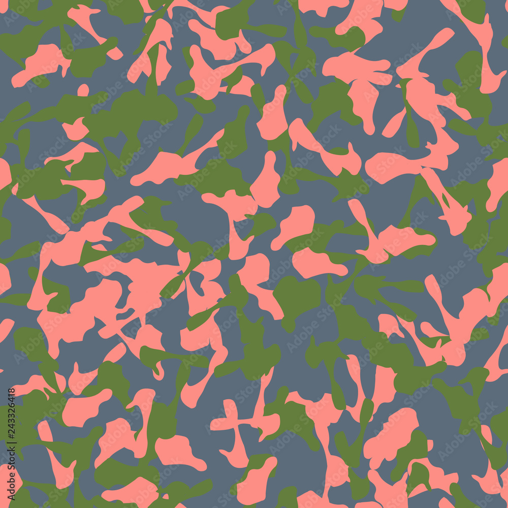 UFO camouflage of various shades of blue, green and pink colors UFO camouflage of various shades of blue, green and pink colors