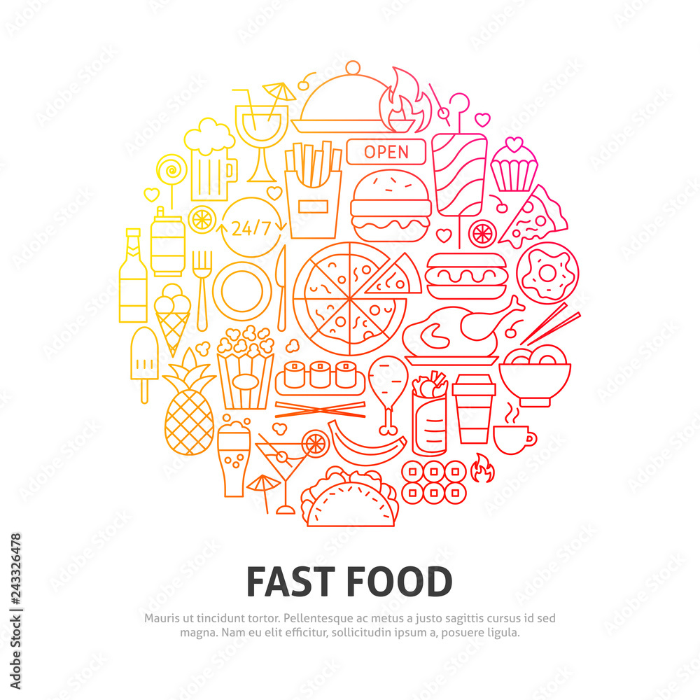 Fast Food Circle Concept