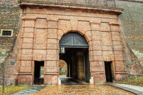 Obraz na płótnie Brick gate to the fortress Vysehrad in Prague (Praha), Czech Republic w salonie