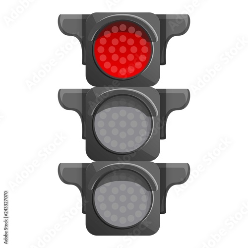 Crossroad semaphore red light icon. Cartoon of crossroad semaphore red light vector icon for web design isolated on white background