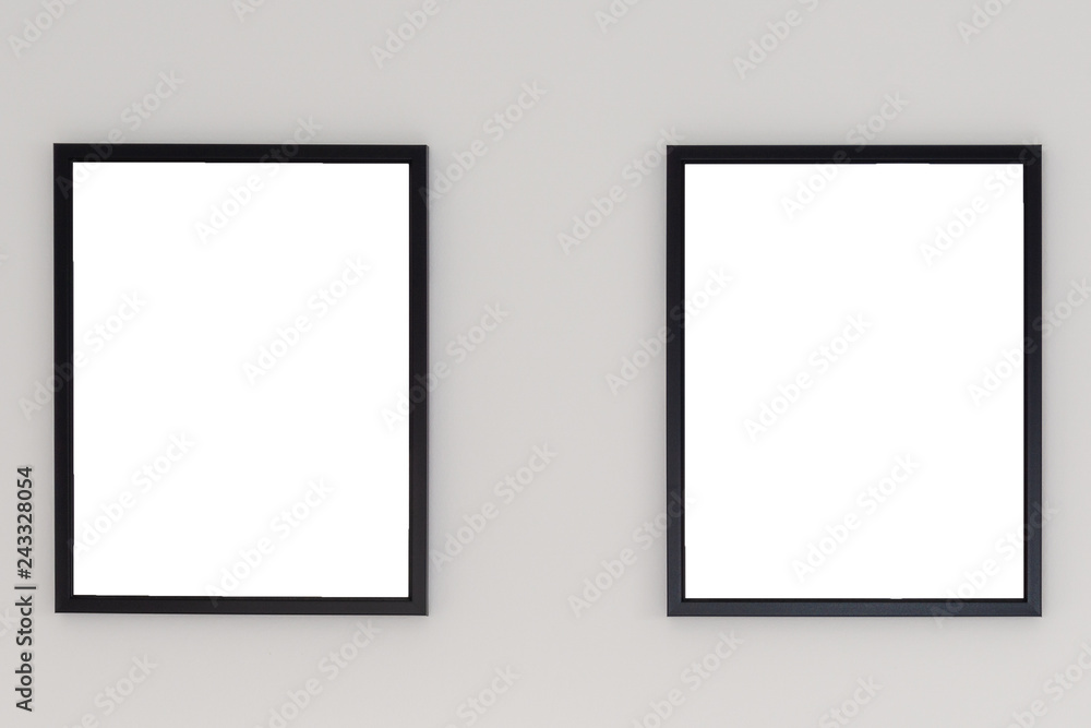Stylish thin black blank frame on white wall. Modern home decor. Mock up. Stylish thin black blank frame on white wall. Modern home decor. Mock up.