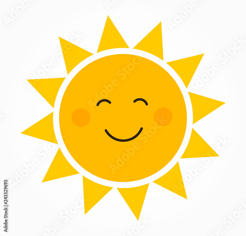 Cute smiling sun icon.