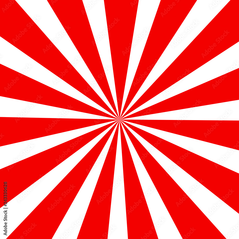 Fototapeta premium Red white circles sunbeam style - concept pattern colorful design structure decoration abstract geometric background illustration fashion look backdrop wallpaper abstract decoration graphic