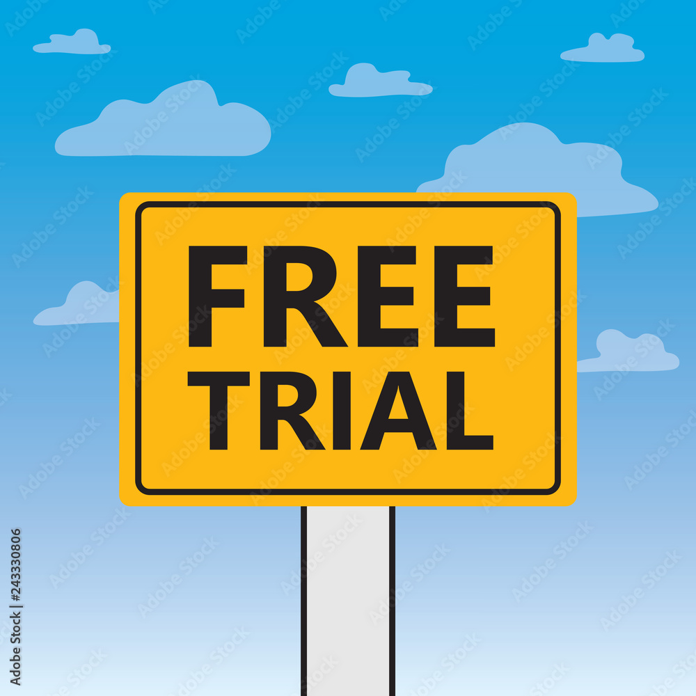 free trial written on a billboard- vector illustration free trial written on a billboard- vector illustration