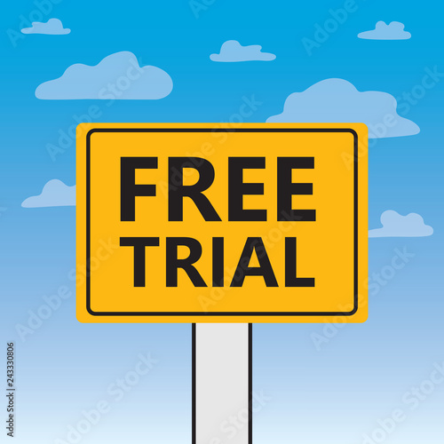 free trial written on a billboard- vector illustration