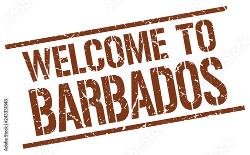 welcome to Barbados stamp