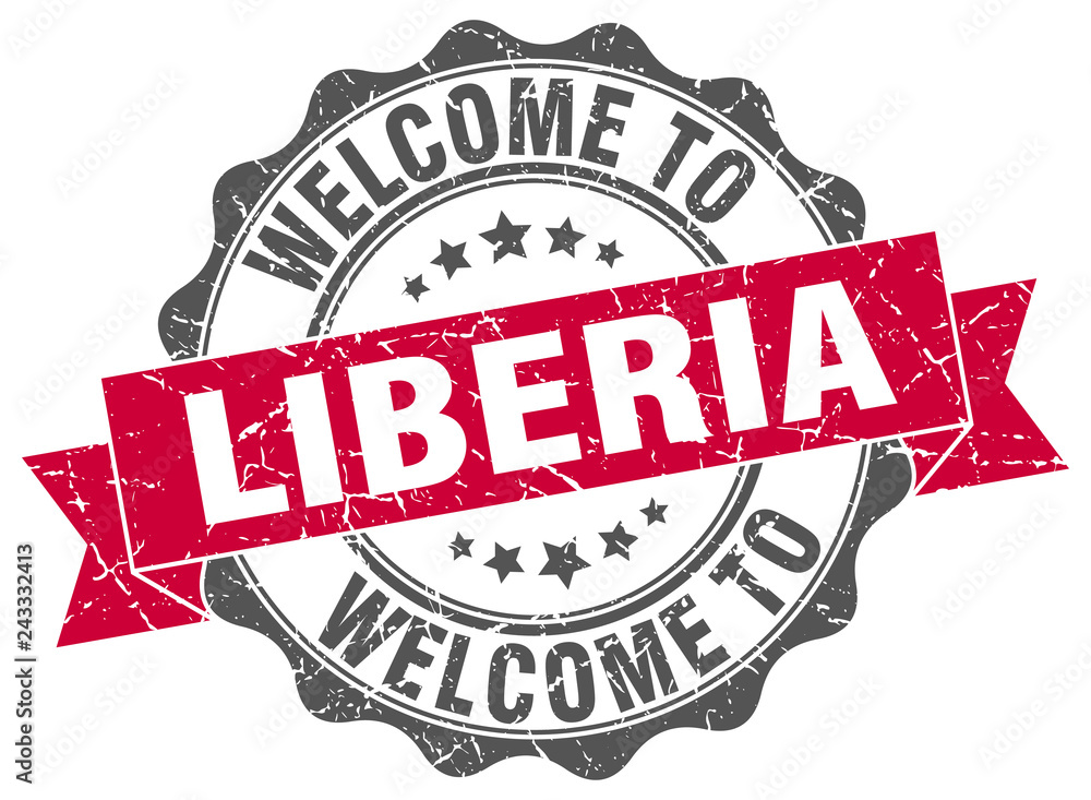 Obraz premium Liberia round ribbon seal