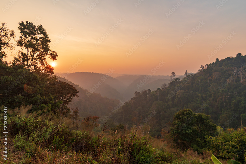 Sunset at Tad Tayicsua, Laos