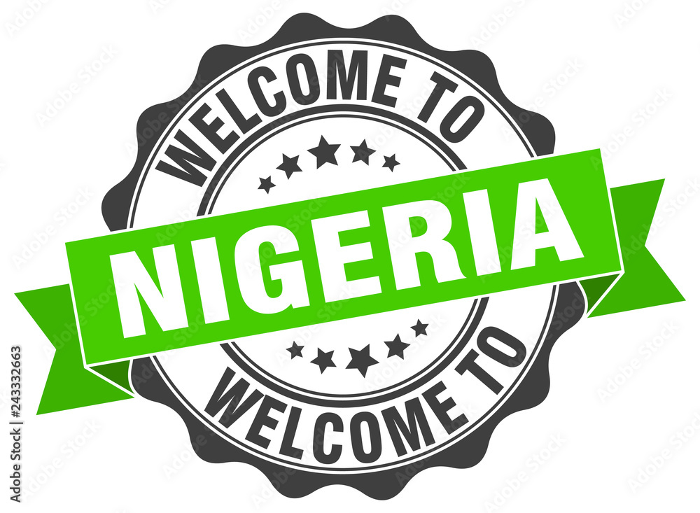 Fototapeta premium Nigeria round ribbon seal