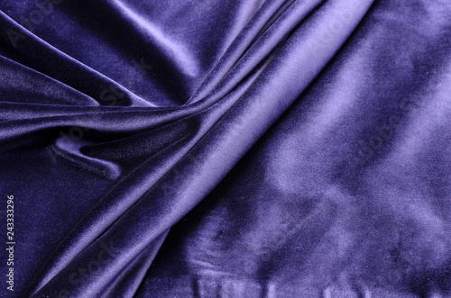 Cotton fabric, dark blue velvet photo