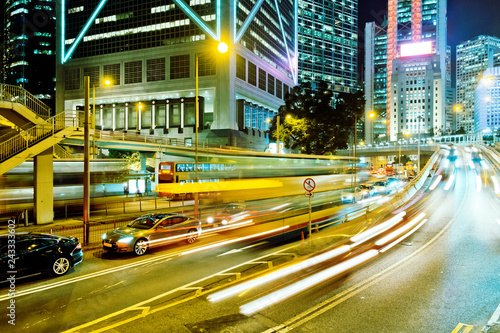 Night Traffic in Hong Kong