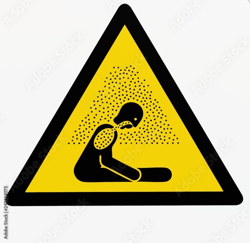 Caution, risk of suffocation sign. Danger asphyxia. photo