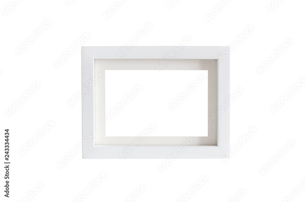 White empty photo frame on white background. Clipping paths outside and inside the frame White empty photo frame on white background. Clipping paths outside and inside the frame