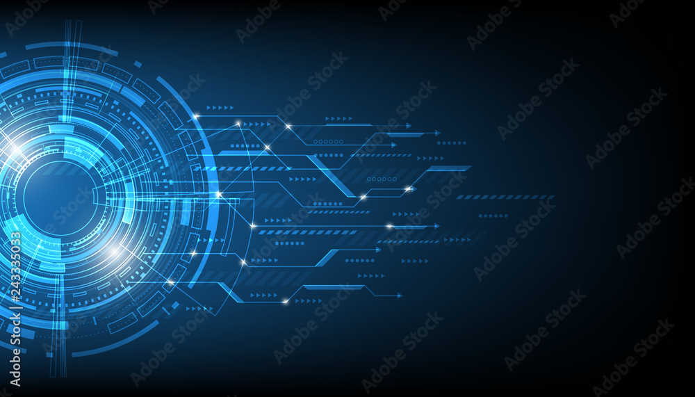 Obraz premium digital business , vector tech circle and technology background.