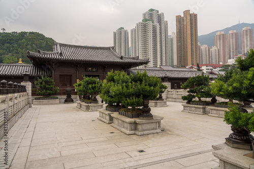 Temple in the Nan Lian Garden by Chi Lin Nunnery in Hong Kong © steheap