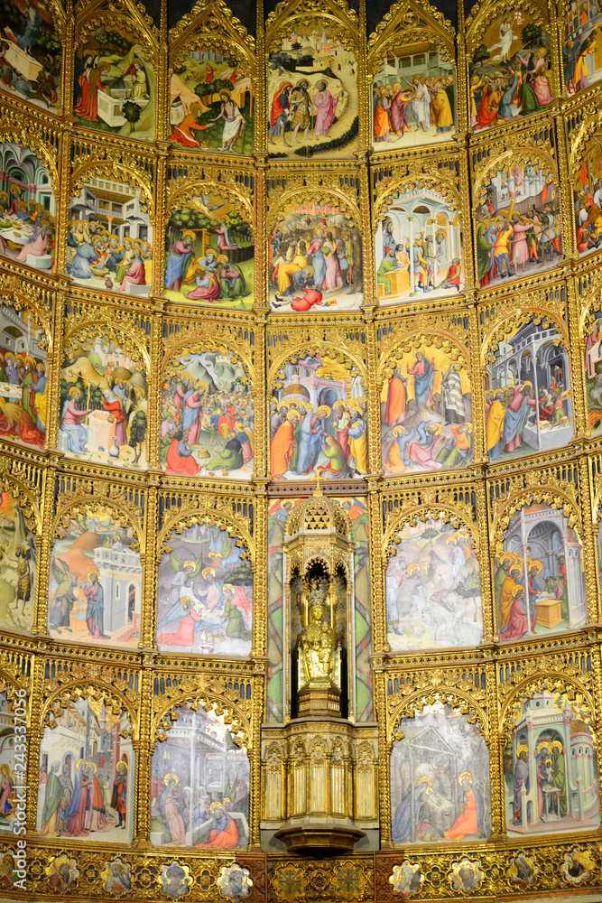 Salamanca, Spain - November 15, 2018: Interior of the old Cathedral of Salamanca.