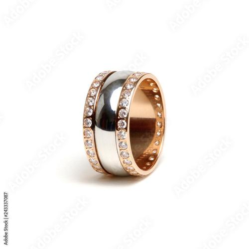 Golden ring isolated on the white