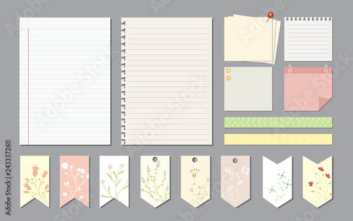 design elements for notebook, diary, stickers and other template.vector,illustration.