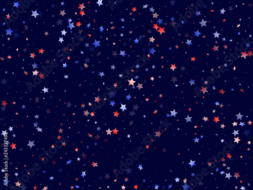 Flying red blue white star sparkles vector 