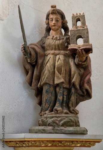 Fotografie Statue de sainte Barbe à Melgaço, Minho, Portugal