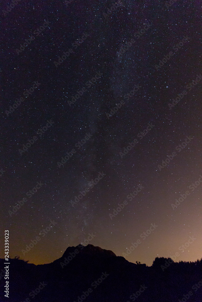 Milky way over the basque mountains.