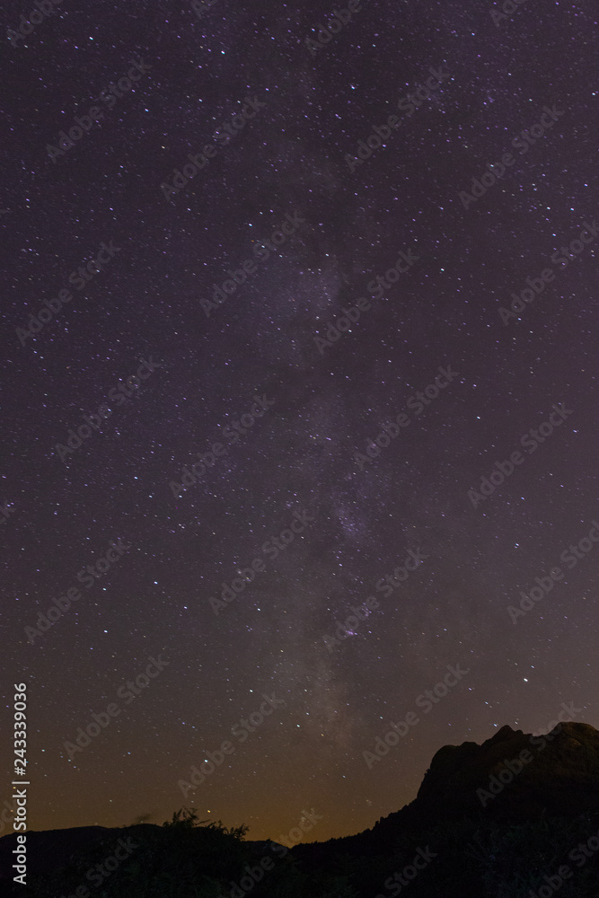 Milky way over the basque mountains.