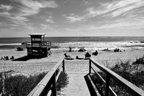 Boardwalk entrance to the ocean  beach Florida, USA