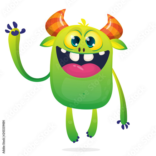 Cool cartoon monster troll illustration. Halloween illustration