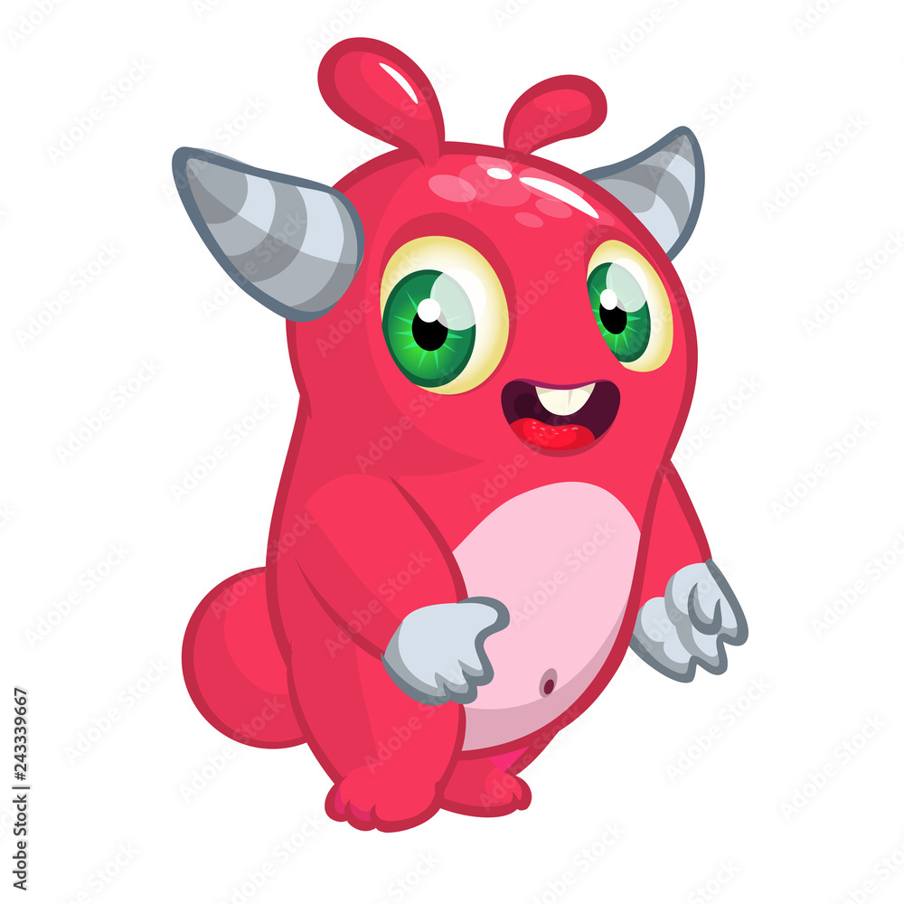 Fototapeta premium Funny cartoon monster illustrated. Vector isolated