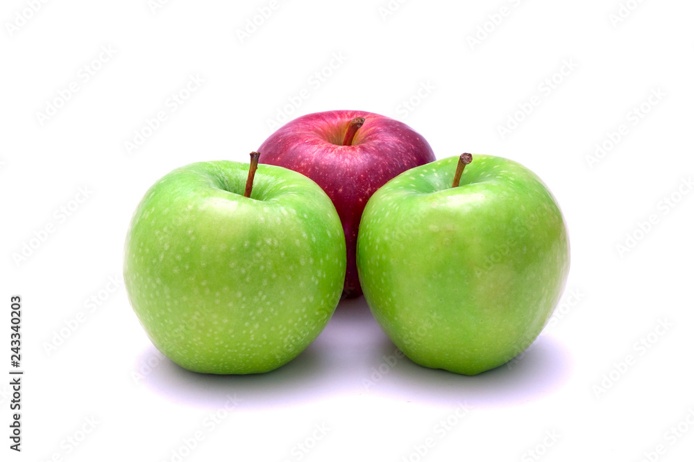 Red and green apples isolated on a white background. Red and green apples isolated on a white background.