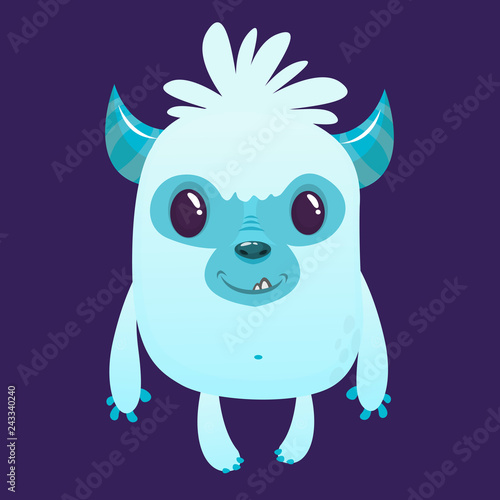 Cute cartoon monster yeti. Vector bigfoot character