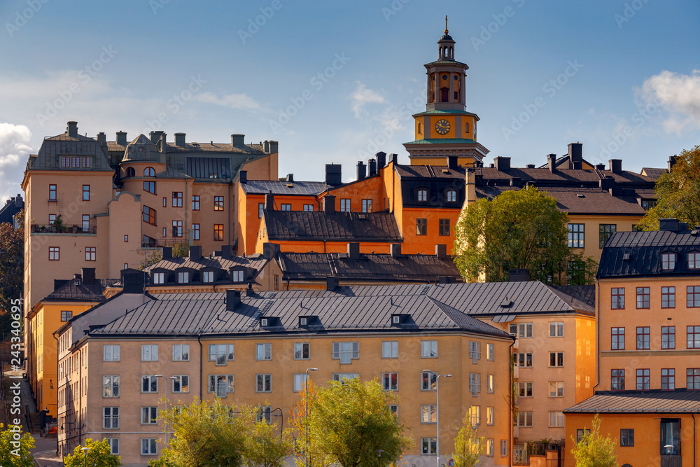 Stockholm. Houses on the waterfront.