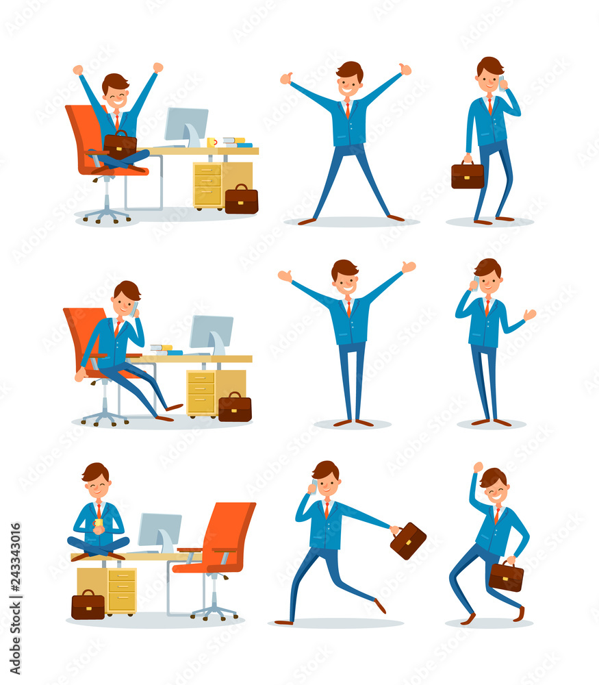 Businessman Working in Office, ceo with Briefcase Businessman Working in Office, ceo with Briefcase