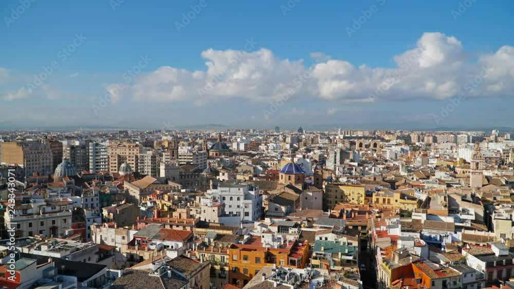 Valencia Skyline Aerial View, time lapse. Valencia , Spain. Valencia Skyline Aerial View, time lapse. Valencia , Spain.