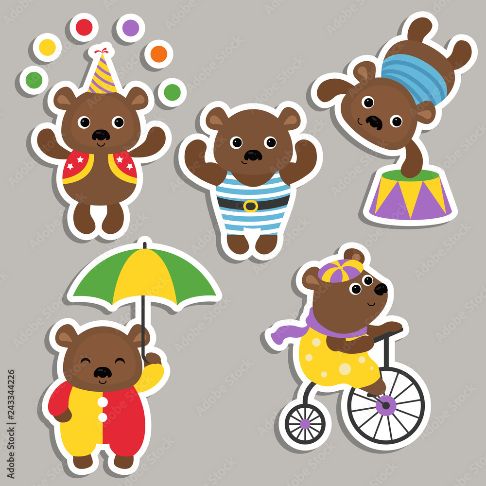 Fototapeta premium Set of circus animals.