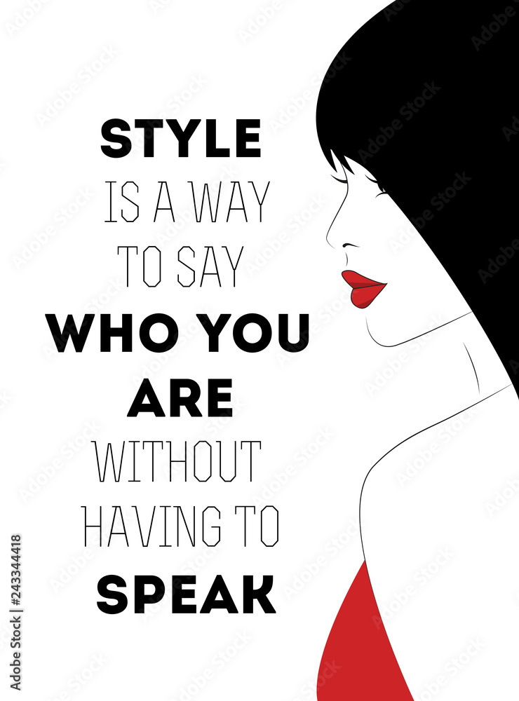 Quotation with a beautiful  Woman. Vector