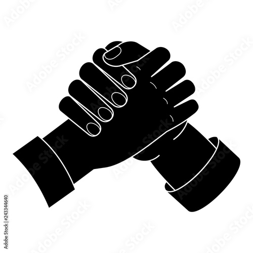 Brotherhood handshake icon. Simple illustration of brotherhood handshake vector icon for web design isolated on white background