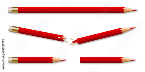 Face à l’adversité, le concept de la volonté avec un crayon brisé qui se transforme en deux nouveaux crayons pour gagner en efficacité