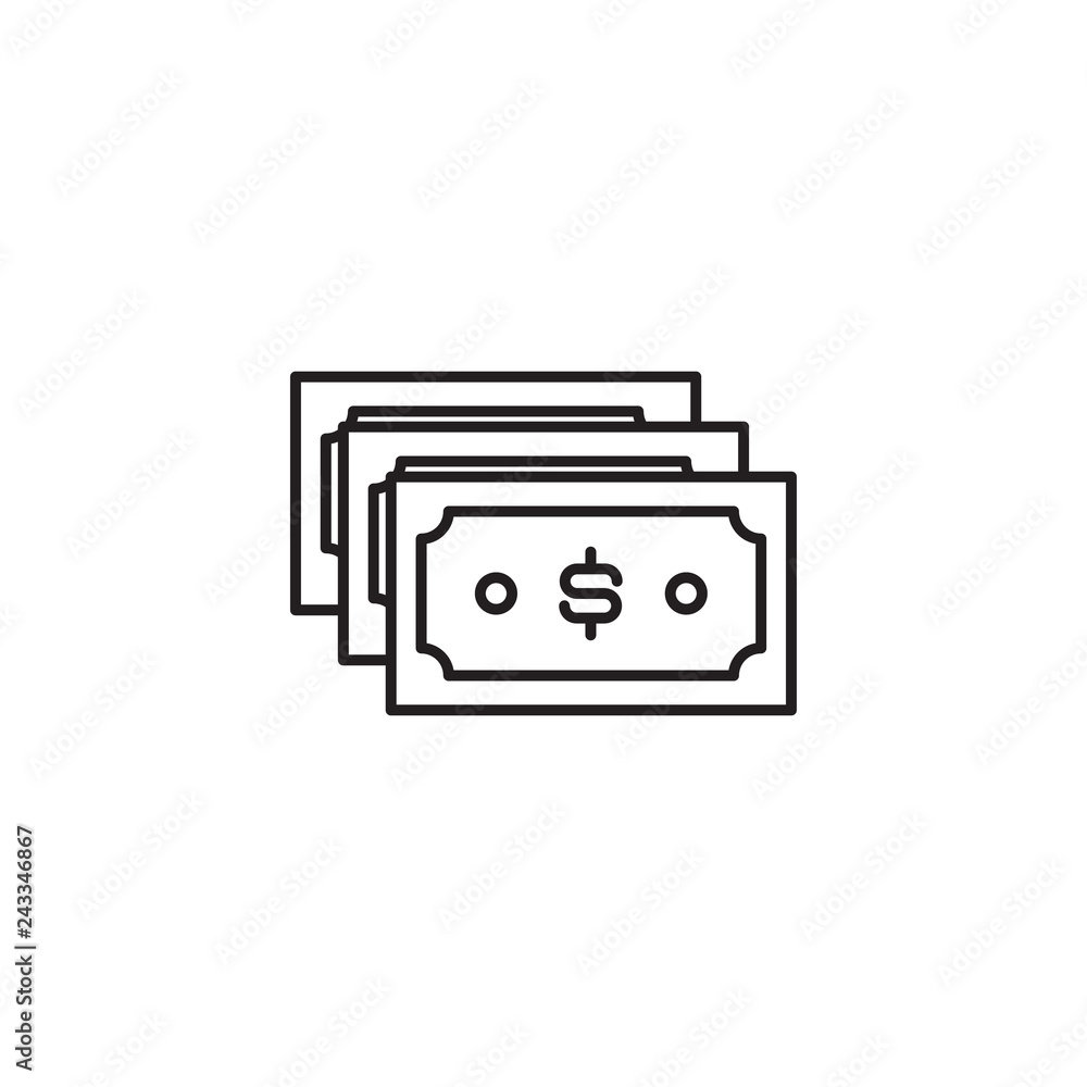 Simple line icon of dollar bill Simple line icon of dollar bill