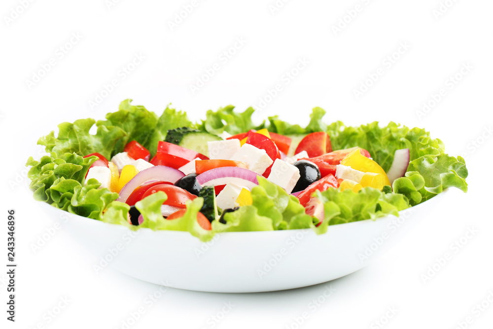 Vegetable salad in bowl isolated on white background Vegetable salad in bowl isolated on white background