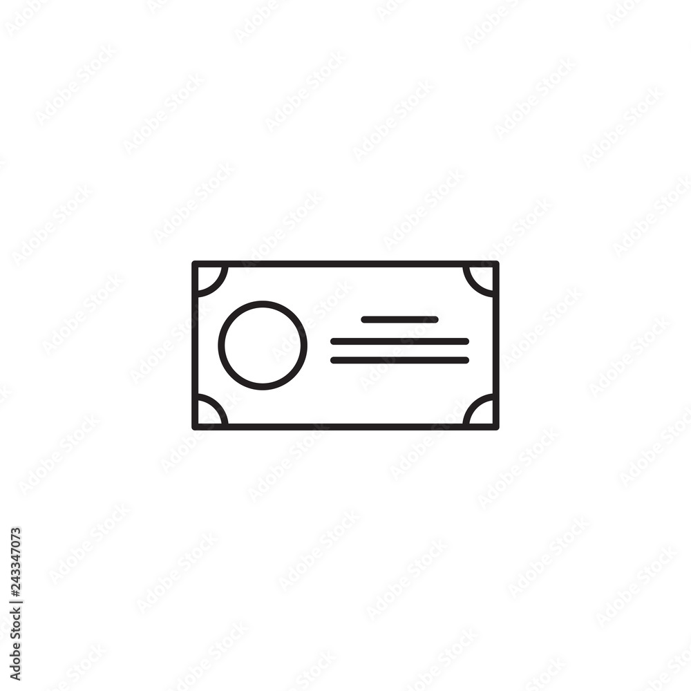 Icon of cashier's or bank check Icon of cashier's or bank check