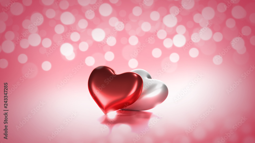 Valentine Hearts Background,3d illustration