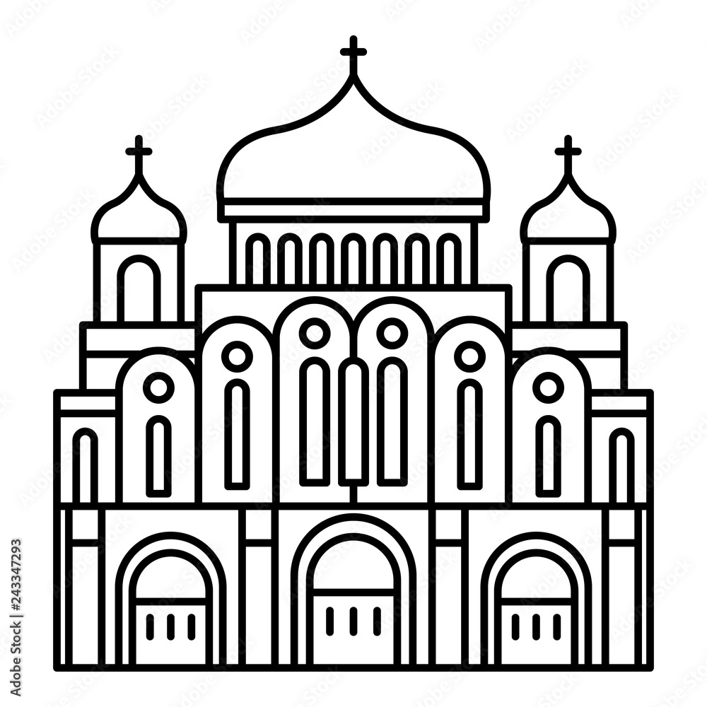 Cathedral temple icon. Outline cathedral temple vector icon for web design isolated on white background