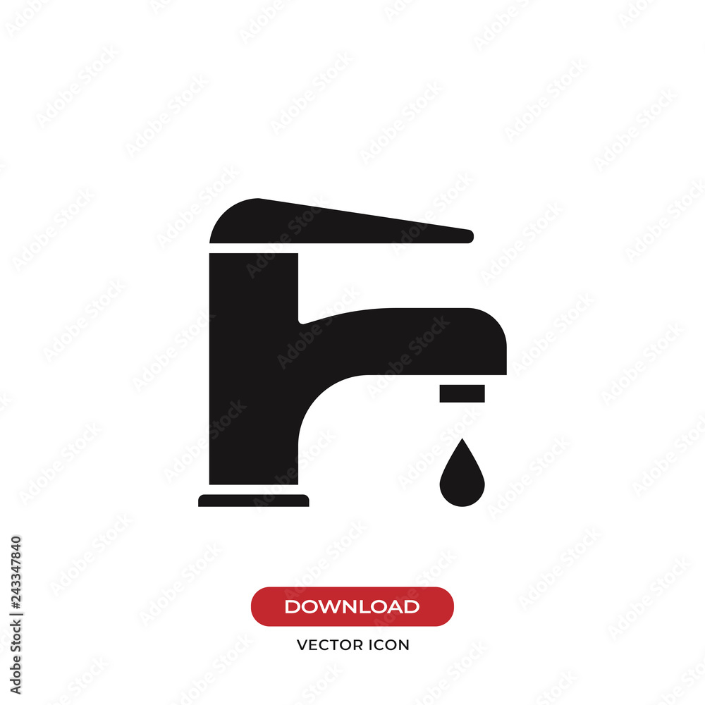 Water tap icon. Faucet vector Water tap icon. Faucet vector