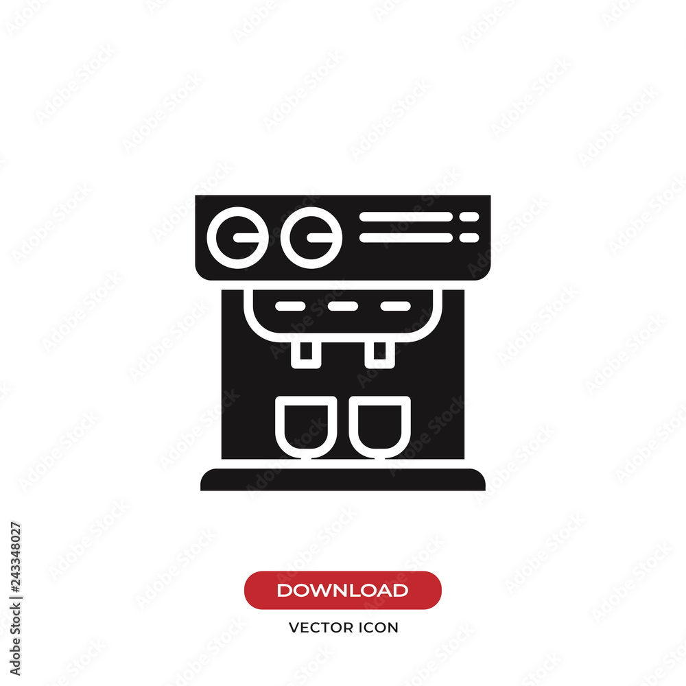 Professional coffee machine icon vector Professional coffee machine icon vector